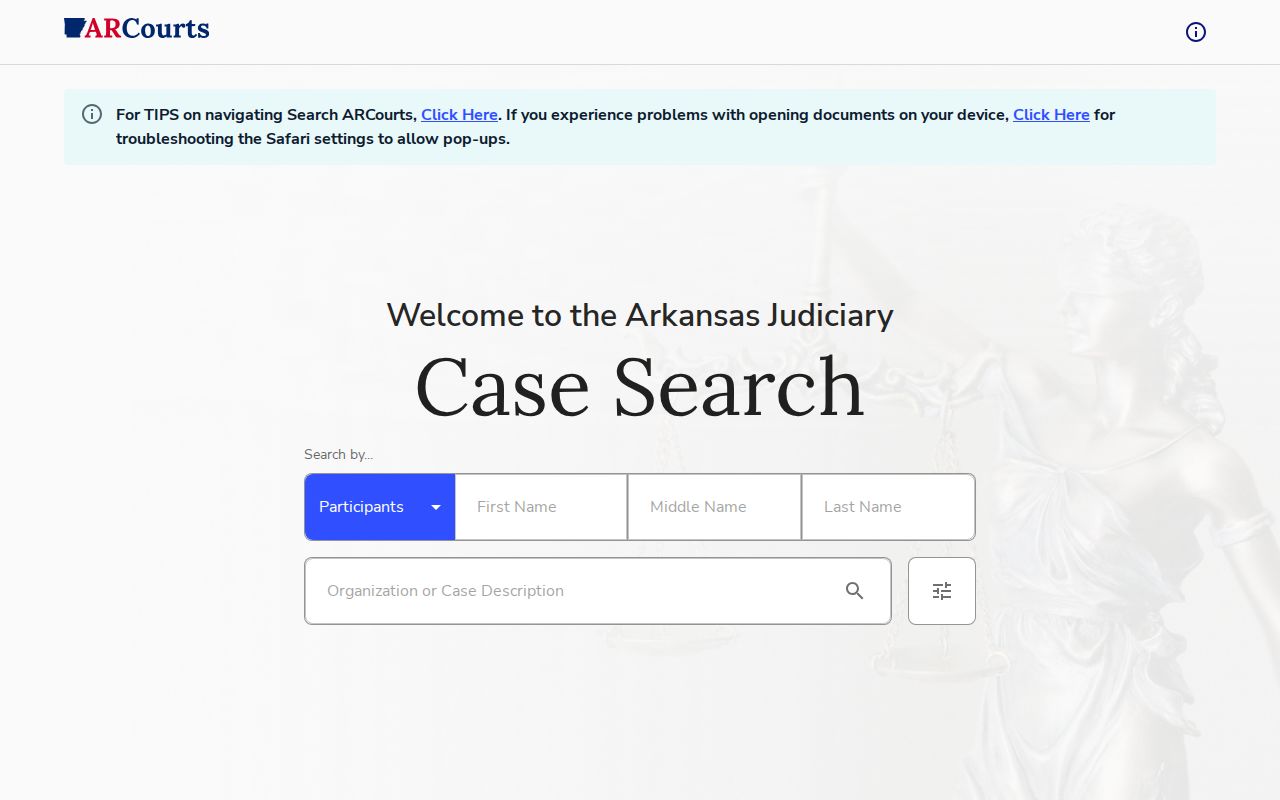Arkansas court search for an Izard County arrest disposition
